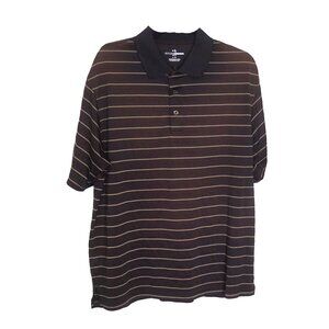 Grand Slam Men's Brown Striped Polo Shirt